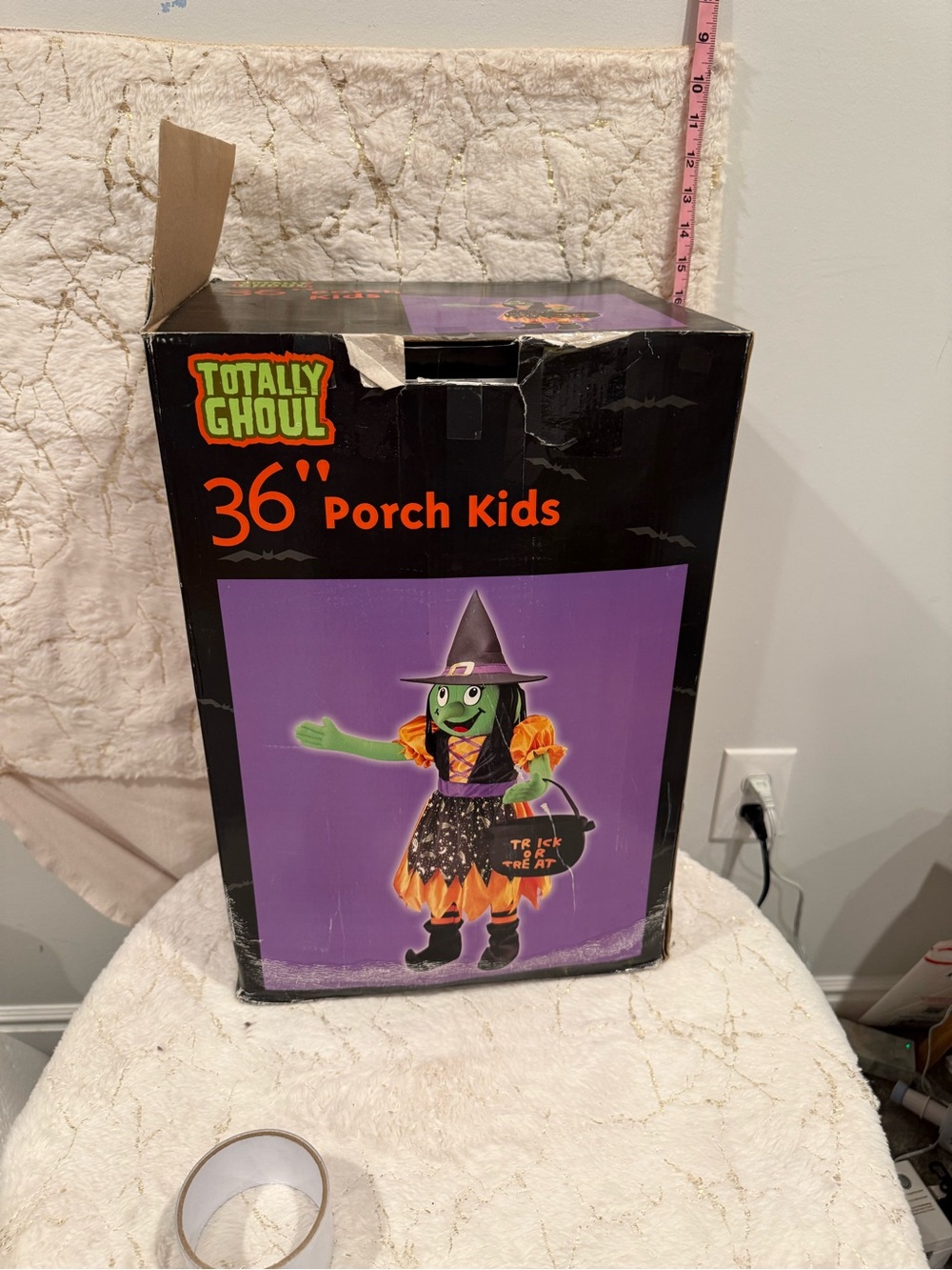 Totally Ghoul 36” Porch Kids Halloween Witch Decoration w/ Trick or Treat Bag